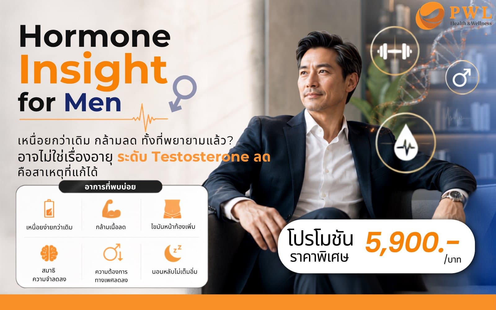 แพ็กเกจตรวจฮอร์โมนชายครบชุด 10 ค่า